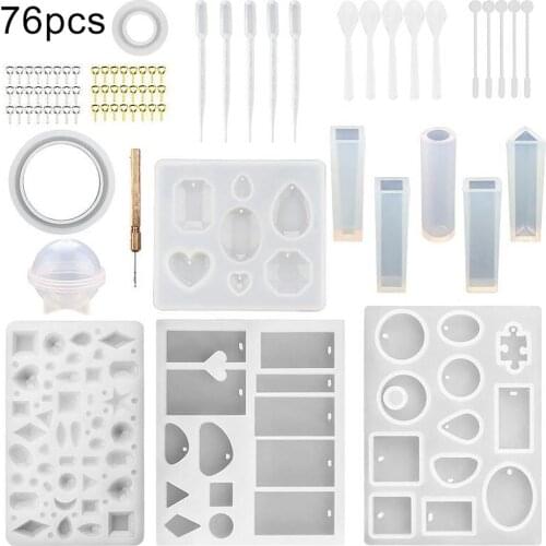 76Pcs/Set Silicone Mold Handmade Craft DIY Resin Clay Jewelry Bracelet Make Tool Jewelry Making Mold epoxy resin molds