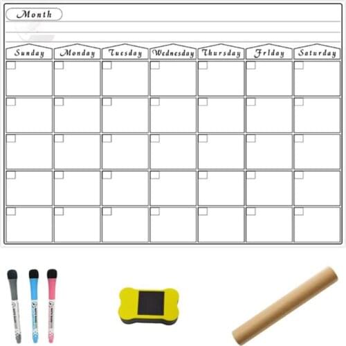 A3 Magnetic Monthly Planner Whiteboard Calendar Fridge Magnet Erasable Flexible Message Refrigerator Bulletin