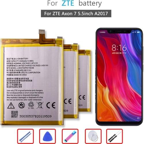 Battery 3320mAh For ZTE Axon 7 5.5inch A2017 LI3931T44P8H756346 Mobile Phone Li-ion Bateria