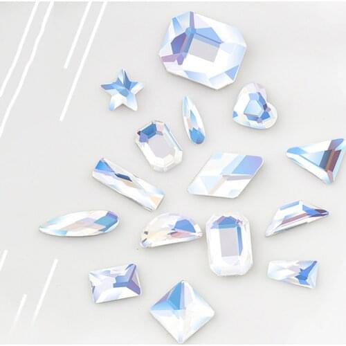 Shiny Moonlight Glass Crystals Rhinestones flat back stone DIY Nail parts Art Crystal Stones Decorations Nails Gems Design