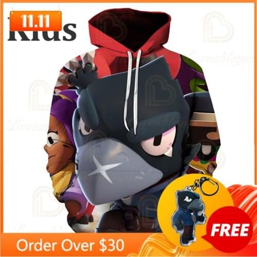 Browlers Crow Shoot Game 3D Print Hoodie Sweatshirt Clothing Harajuku Hoodies Star, Kids Leon Tops Men 2020 Boys Girls