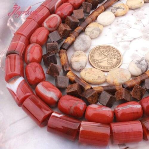 Natural Coin Oval Square Column Rondelle Beads Loose Natural Stone Beads For DIY Women Necklace Bracelet Jewelry Making Str 15"