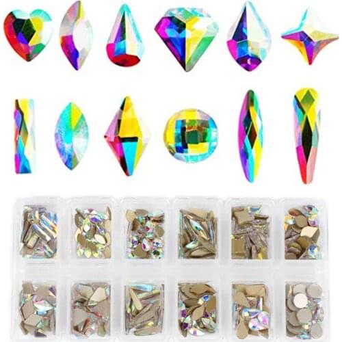 DIY Crafts Nail Art Paillettes Sparkle AB Rhinestones Crystal Flat Back Art