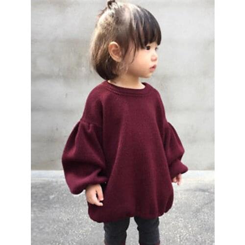 Infant Toddler Baby Girls Sweaters Tops Pullover Top Blouse Shirts Warm Long Sleeve Knitted Clothes Kids Autumn 1-6T
