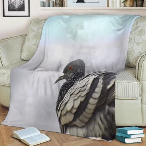 A pigeon Flannel Throw Blanket 3D Printed Keep Warm Sofa Child Blanket Home Decor Textiles Dream Family Gift