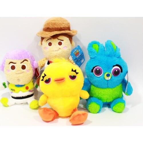 Disney Plush Toy Doll 22-28CM Toy Story Strawberry Bear Doll Woody Bass Lightyear Blue Rabbit Childrens Toys Christmas Gifts