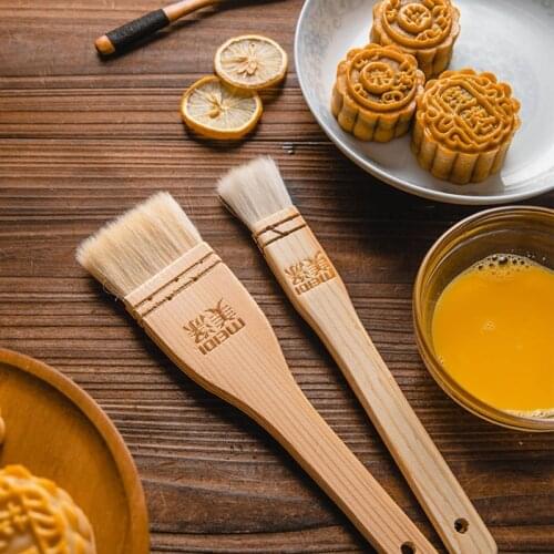 Household Mooncake Pastry Brush Barbecue Oil Baking Brushes Wooden Handle Wool Kitchen Cooking Tools