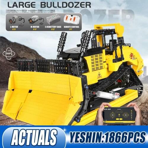 Yeshin 22011 APP RC Engineering Bulldozer Crane Dump Truck MOC 20008 City Construction Car Building Blocks Kids Christmas Toys