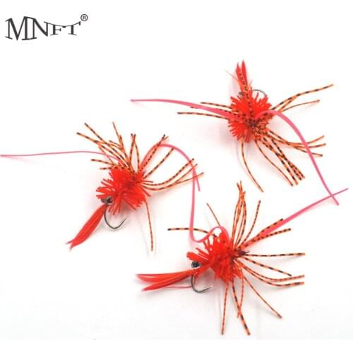 MNFT 1Pcs Silicone Skirt Legs Japanese Lobster Fly Fishing Flies Lures 3D eyes