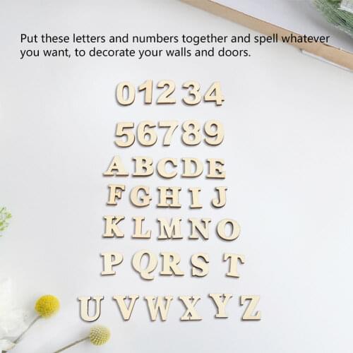 Fashion Wooden Self-adhesive Numbers Letters for DIY Art Crafts Decor Children Gift Diy Alphanumeric Sticker Craft Home Decor
