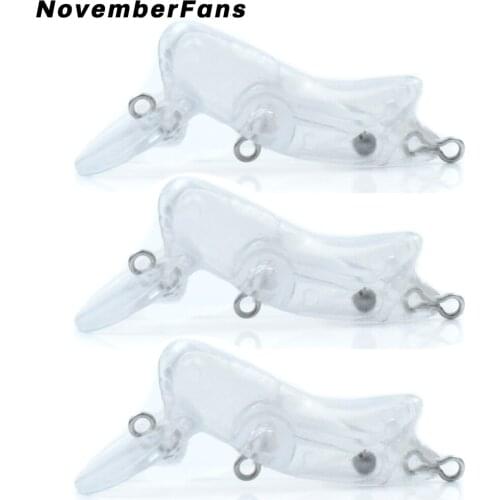 NovemberFans 20pcs/lot Blank Grasshopper 4.5cm 2.3g Hard Plastic Minnow Baits Insect Fishing Blank Lures