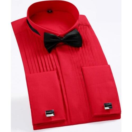 New Style Hot Selling Men Wedding Men Pure Color Long Sleeve Shirt Super Large Black Red White Casual Fashion Size S-3XL 4XL 5XL
