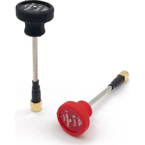 Pagoda 2 5.8GHz FPV transmitter 5.8G Antenna 85mm SMA/RP-SMA Black/Red high gain 2DBi RHCP antenna for FPV RC Racing Drone Model