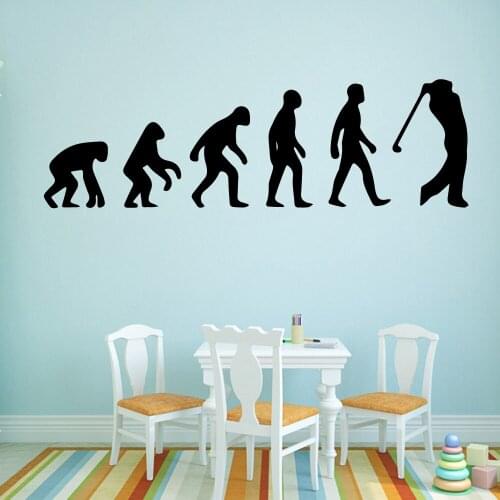Drop Shipping Evolution Playing Golf Pvc Wall Decals Home Decor Bedroom Nursery Decoration Wall Art Decal Wallstickers