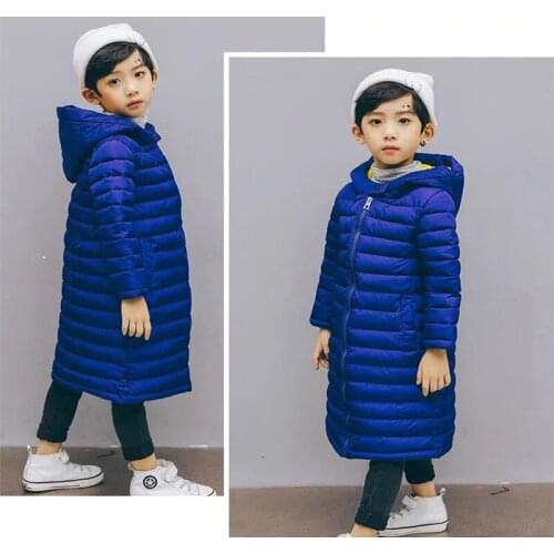 Jacket for Girls Boys Winter Children Hooded Down Coat For 3-10Years Big Boy Girl Keep Warm Long Outerwear Teens Child Clothes