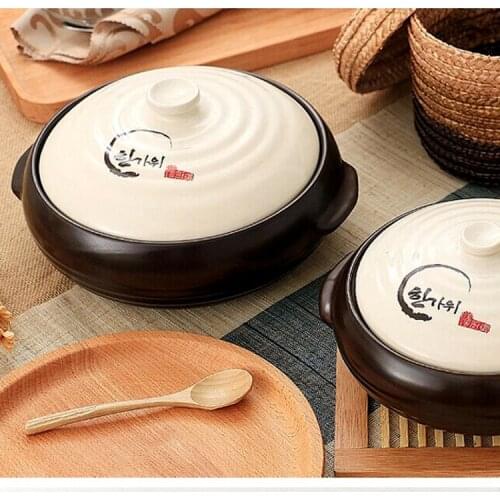 Hand Painted Japanese Style Casserole With Lid Bibimbap Ceramic Casserole Clay Pot Cooking Cookware Panela Home Products DH50SG