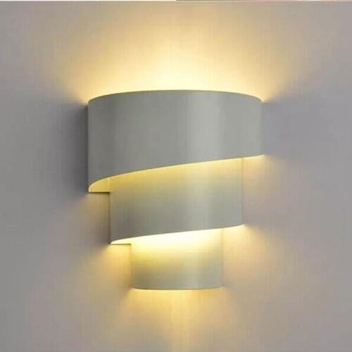 LED Spiral Wall Lamp American country Creative Iron Led Wall Lamp E27 Bedroom bedside Wall Light Morden Brief Design lights