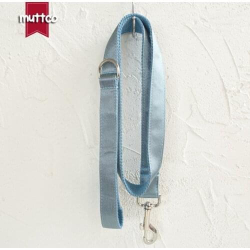 MUTTCO unique design fashionable bow tie handmade dog leash THE BLUE ICE dog leash 5 sizes UDL114