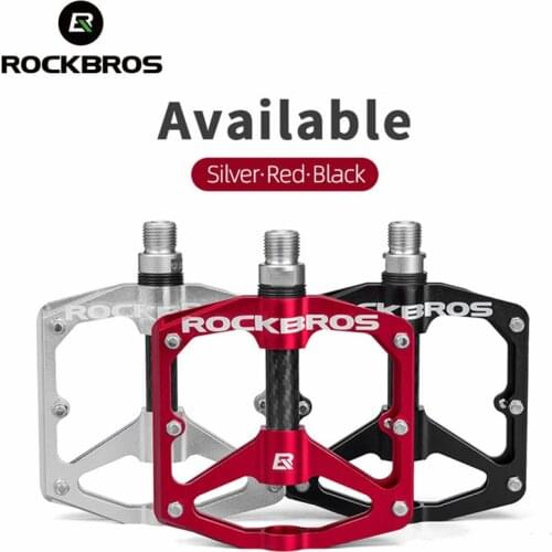 ROCKBROS Bicycle Pedals Cycling Carbon Pedals Seal Bearing Waterproof Non-Slip Pedal Bike Aluminum Alloy Pedals Accessories