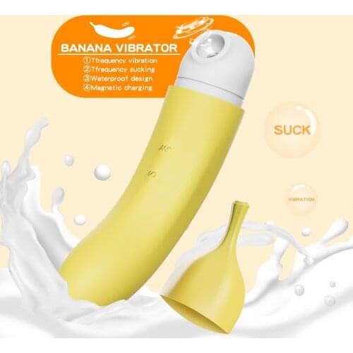 DIBE 7 mode waterproof vagina massage Vibrator stick breast Clitoral Sucking stimulator yellow Adult sex machine toys for woman