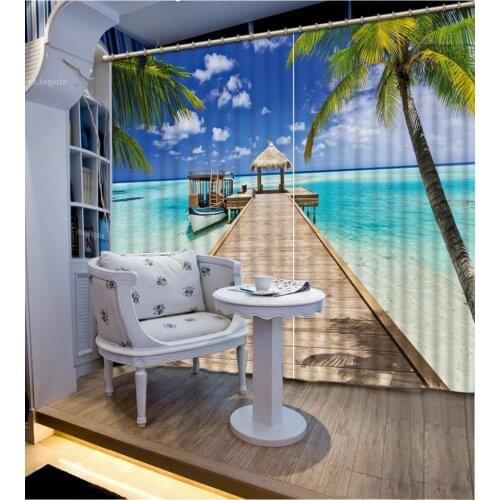Tree curtains Scenery Beauty Digital Photo Printing Blackout 3D Curtains for Living Room Bedding Room beach curtains