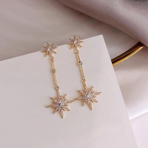 Octagon star 2020 new temperament long section wild earrings womens earrings wholesale