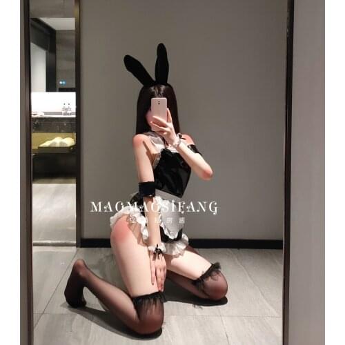 Lolita Sexy Cute Bunny Girl Faux Leather Rabbit Woman Set Good Quality Can Wear Out To Comic Show Kawaii Cosplay Bunny Costumes