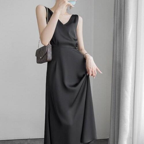 2021 Fashion designer summer women dress black long elegant vest slip ladies dresses off shoulder casual clothes vestido bodyco