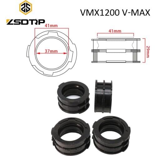 ZSDTRP 4 Pcs/Set Motorcycle Carburetor Intake Manifold Joint Boots Set For Yamaha VMX1200 V-MAX VMX 1200 1985 1986 1998- 2007