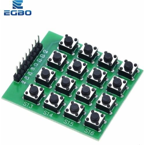 1PCS 8pin 4*4 4x4 Matrix 16 Keypad Keyboard Breadboard Module 16 Button Mcu for arduino Diy Starter Kit