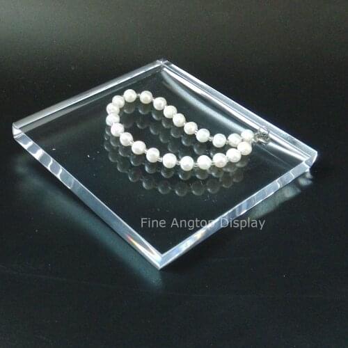 200*200*15mm Square Acrylic Blank Block Necklace Jewelry Organizer Display Panel Clear Base