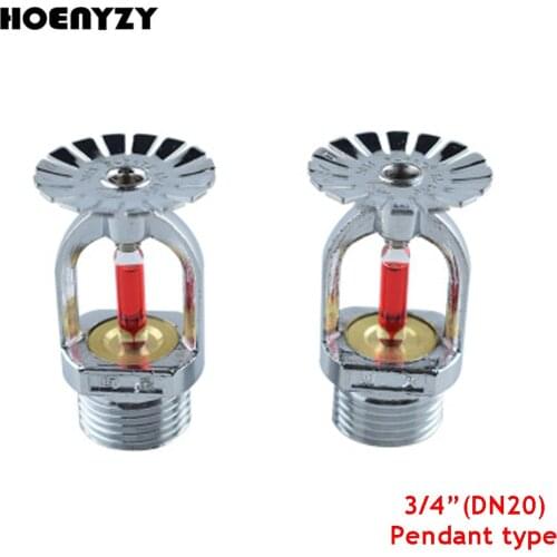 High Quality 5Pcs 3/4 Inch DN20 Brass Pendent Type Fire Sprinkler Head Fire Extinguishing System Protection 68 Degrees