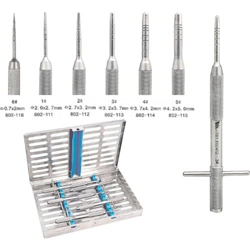 6Pcs Dental Implant Osteotome Instruments Dental tooth extraction tool maxillary Sinus Lift Bended straight