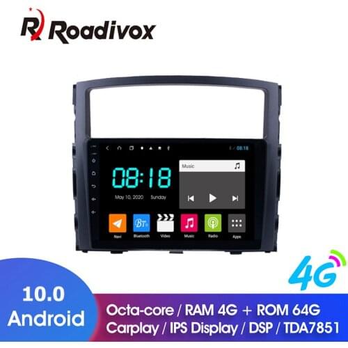 9" Android 10.0 RAM 4G ROM 64G for Mitsubishi Pajero 2006-2011 Car Dvd Gps Navigation Radio Multimedia Player Stereo Head Unit