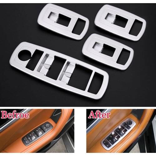 Auto Car Door Armrest Window Lift Switch Button Cover Trim Styling Sticker ABS Fit For Maserati Ghibli Levante x4
