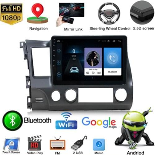 10.1" Android 9.1 Car Radio Stereo MP5 Player GPS Navigation Head Unit For Honda Civic 2006-2011 Car Multimedia Video Player