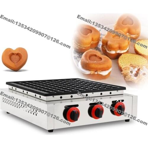 Free Shipping 100-hole Heavy Duty Nonstick LPG Gas Mini Heart Pancake Dutch Poffertje Maker Machine Iron Grill