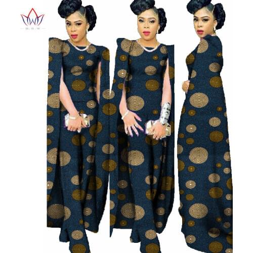 Bintarealwax Africa Wax Print Rompers Jumpsuit Bazin African Style Clothing for Women Dashiki Cotton Fitness Jumpsuit WY102