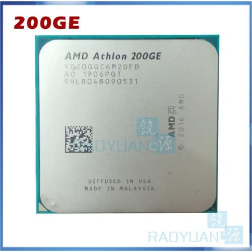 AMD Athlon 200GE X2 200GE 3.2 GHz Dual-Core Quad-Thread CPU Processor YD200GC6M2OFB Socket AM4