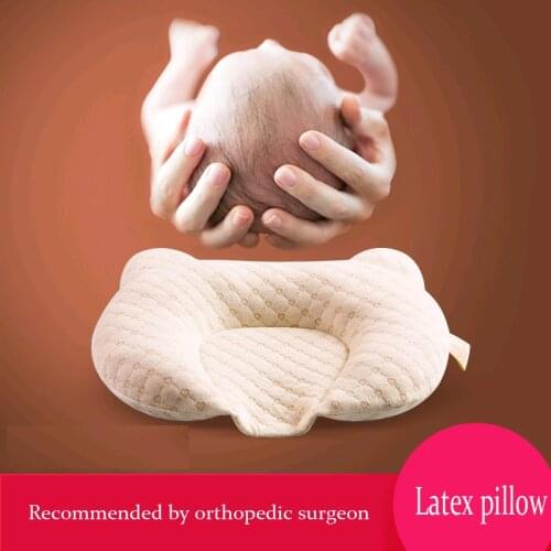 Breathable Stereotypes Anti-head Baby Protective Pillow 100% Cotton Latex Pillow For Newborn 0-1 years old Head Shaping Pillow
