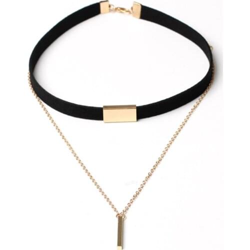 Harajuku Charm Woman Velvet Chain Bar Chokers Necklace Elegant Retro female Collar Party Jewelry Neck accessories 2colors