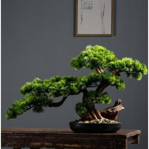 Artificial Greeting Pine Guest Bonsai Office Decoration