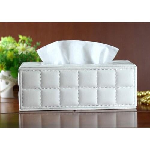 High Quality Leather Tissue Box Napkin Holder Paper Case Bathroom Tissue Box Cover Car Napkin Storage Modern Toilet Paper Box 3