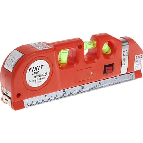 Shanwen LV03 Laser Level Horizontal Vertical Line Measuring Tape Tester/Ruler Red