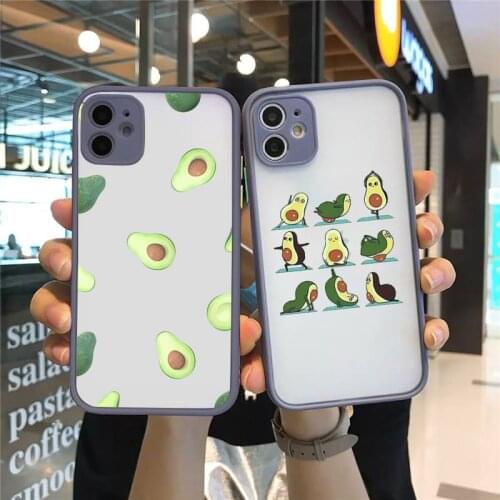 Avocado Phone Case matte transparent For gray iPhone 7 8 x xs xr 11 12 pro plus max mini Funda Clear