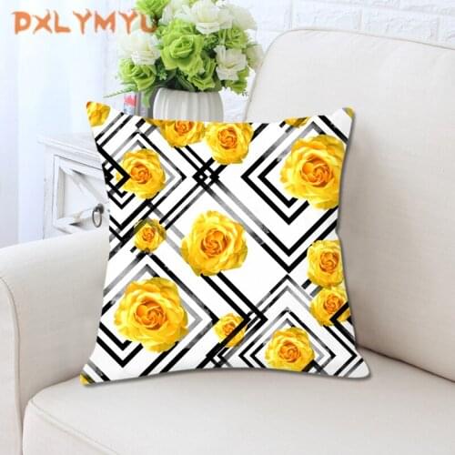 Nordic Decorative Cushion Cover Floral Geometric Pillow Covers Throw Pillows Case Polyester Single Side Print Pillowcases