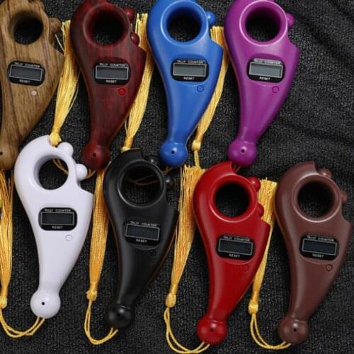 Portable Handheld Tassel Digital Beads Counter Finger Game Toy Manual Reset Decompression Relaxation Tool for Meditation
