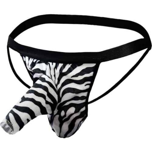 Sexy Elephant Bulge Pouch Mens Elastic T Back Lingerie Thong Erotic Underwear stripe Printed Inicio ropa interior masculina