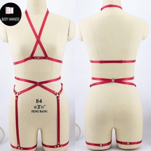Sexy Body Harness Cage Bra Bondage Fetish Lingerie Adjustable Harajuku Harness Elastic Gothic Top Bra wedding Garter belt