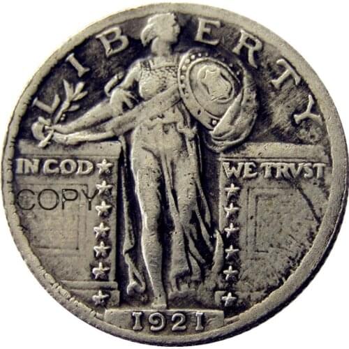 US 1921 Standing Liberty Quarter Silver Plated Copy Coin